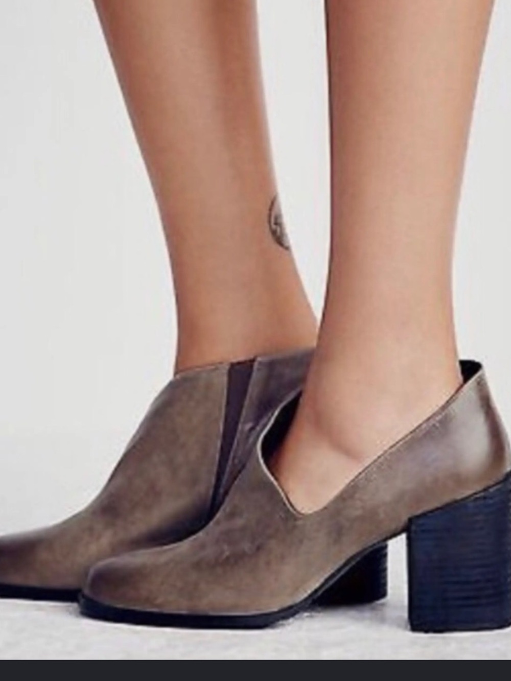 Free People Terrah Leather Pull on Ankle Booties